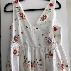 J. Crew Top | J Crew Embellished Floral White